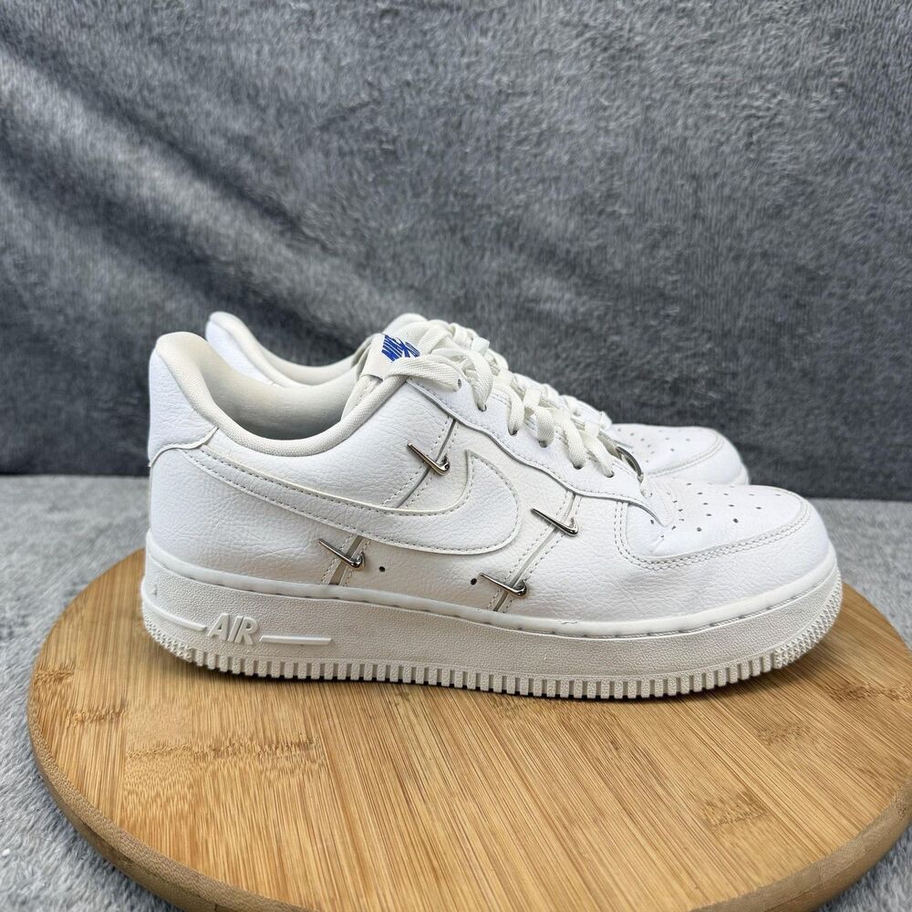 Nike Air Force 1 Shoes Womens Size 8 White Leather Low Top Sneakers CT1990-100